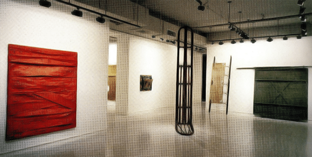Installation view of the present work, Sal Scarpitta in collaboration with Leo Casetelli at the Scott Hanson Gallery, New York, 1990